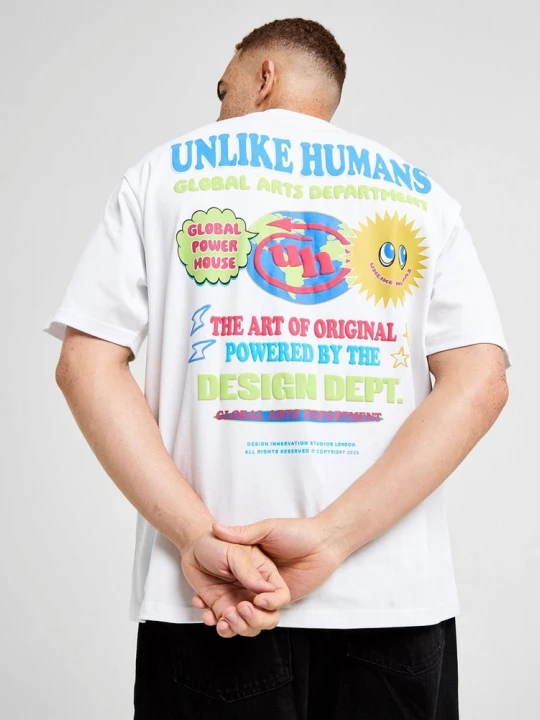 Zdjęcie produktu Unlike Humans T-Shirt Globe Dept biały