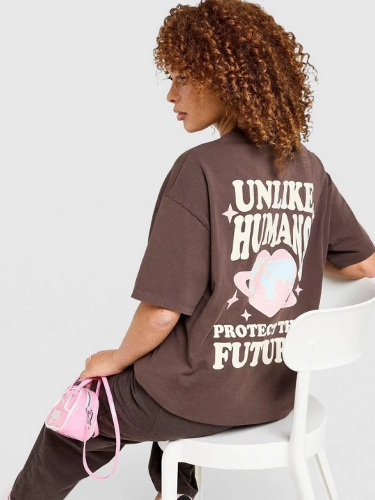 Zdjęcie produktu Unlike Humans T-Shirt Protect The Future brązowy