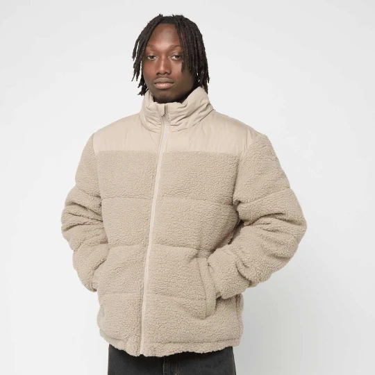 Zdjęcie produktu Fabric Mix Teddy Puffer Jacket Urban Classics beż