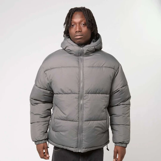 Zdjęcie produktu Shiny Puffer Jacket With Hood Urban Classics szary