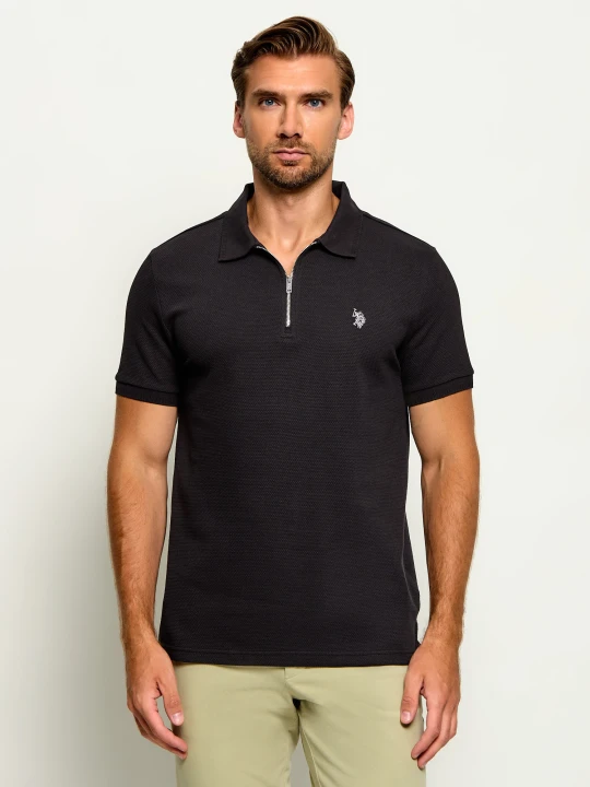 Zdjęcie produktu US Polo ASSN Polo Popcorn Smart | Regular Fit czarny