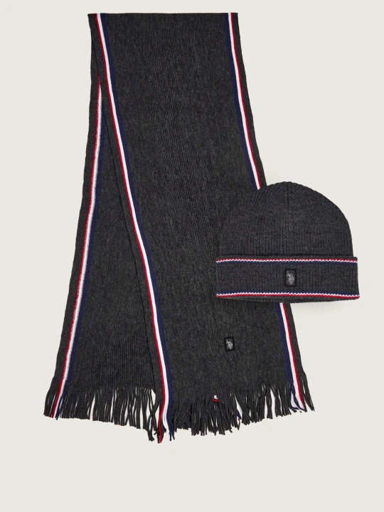 Zdjęcie produktu US Polo ASSN Szal + czapka grafitowy