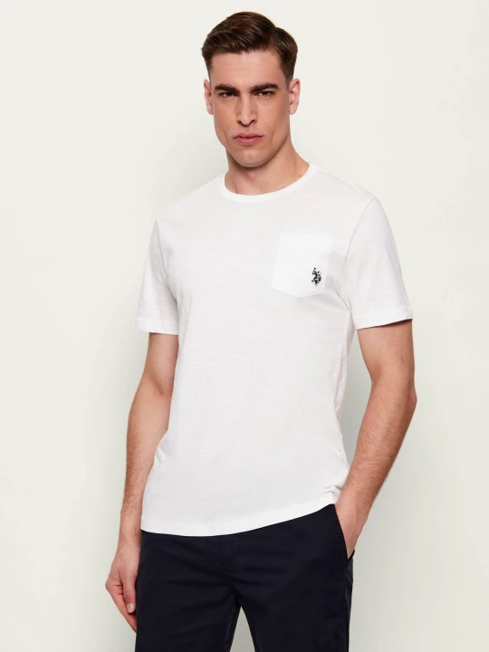 Zdjęcie produktu US Polo ASSN T-shirt Slub | Slim Fit biały