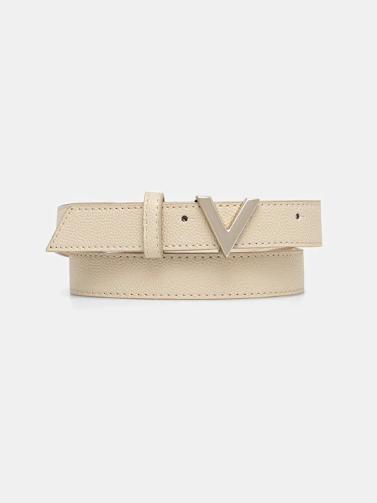Zdjęcie produktu Valentino Bags pasek damski z imitacji skóry beżowy
