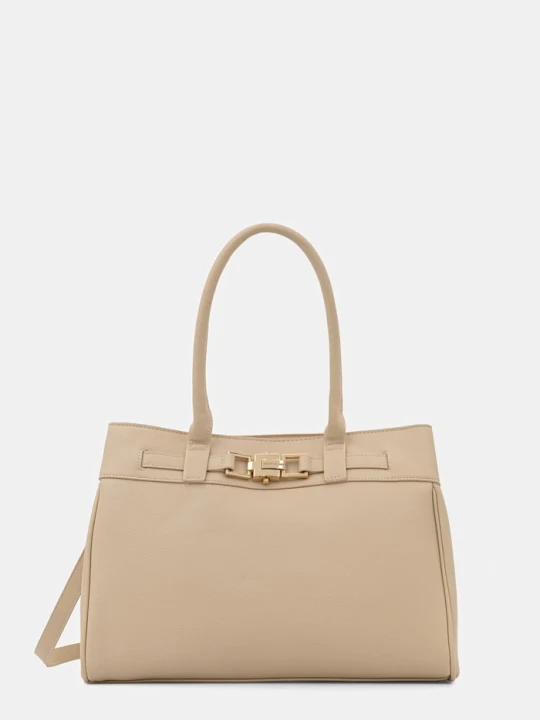 Zdjęcie produktu Valentino Bags torebka shopper damska z imitacji skóry beżowy