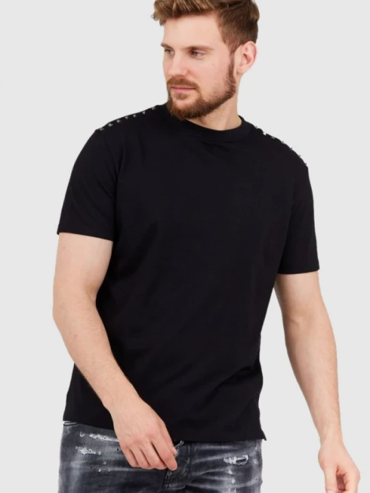 Zdjęcie produktu GARAVANI Czarny t-shirt męski z ćwiekami, Rozmiar S Valentino