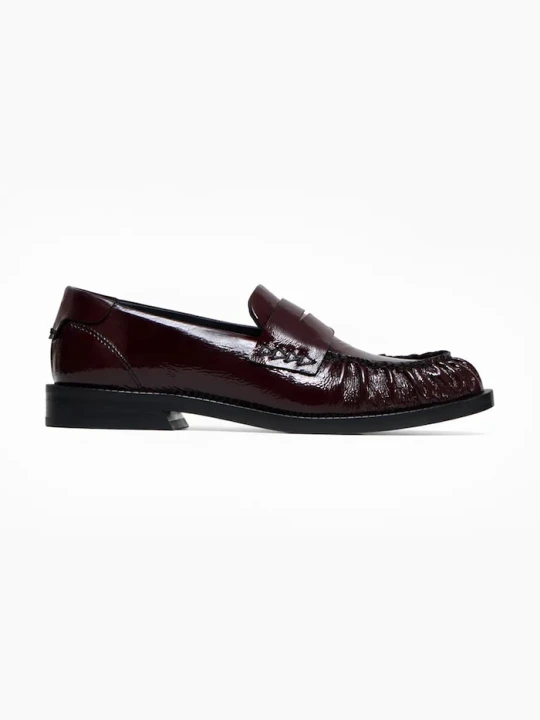 Zdjęcie produktu Vanda Novak mokasyny damskie skórzane Greta Glossy Ruby bordowy