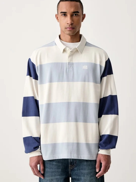 Zdjęcie produktu Vans longsleeve męski bawełniany 2-Tone Stripe Ward Rugby niebieski