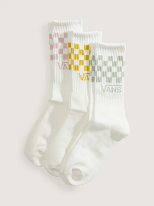 Zdjęcie produktu Vans - Skarpety Classic Check Crew (3 pary), Człowiek, Biały, Rozmiar: L (42.5-47​)