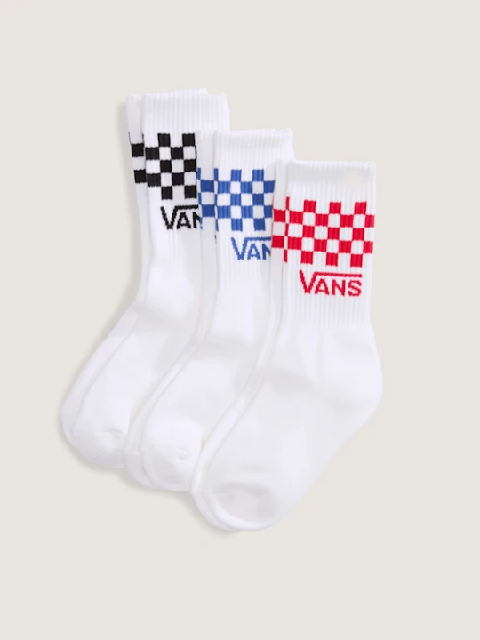 Zdjęcie produktu Vans - Skarpety dziecięce Classic Check Crew (3 pary)unisex, Biały, Size: XS (31-34)