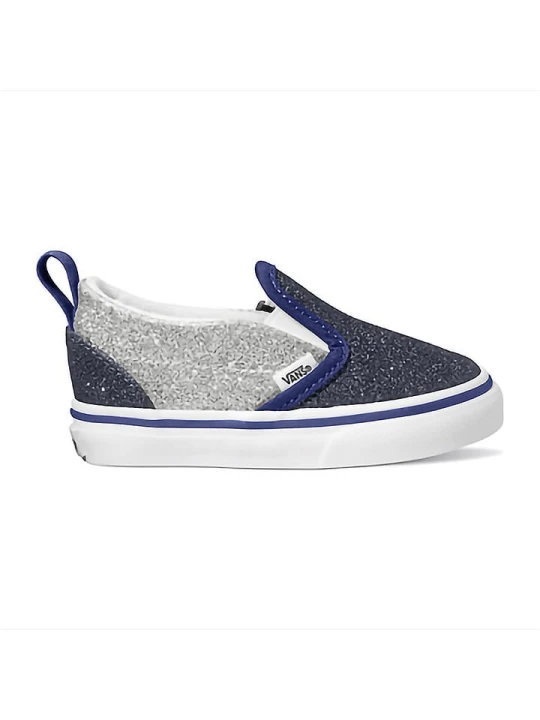 Zdjęcie produktu Vans Skórzane slippersy "V 2TGL" w kolorze srebrno-granatowym rozmiar: 21