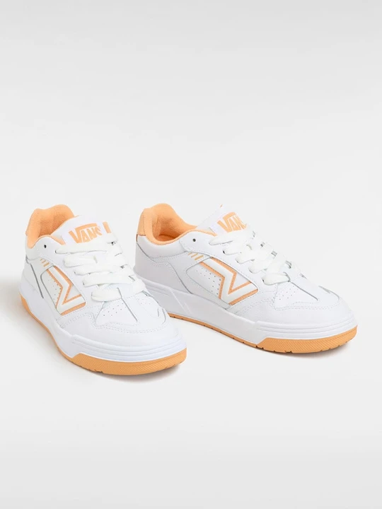 Zdjęcie produktu Vans Skórzane sneakersy "Upland" w kolorze biało-pomarańczowym rozmiar: 38
