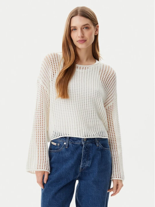 Zdjęcie produktu Vans Sweter Mila VN000M9H Écru Loose Fit Kremowy