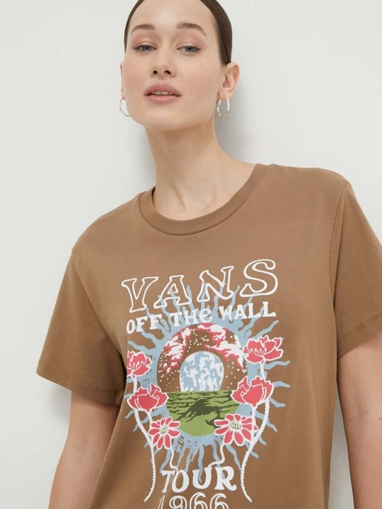 Zdjęcie produktu Vans t-shirt bawełniany brązowy