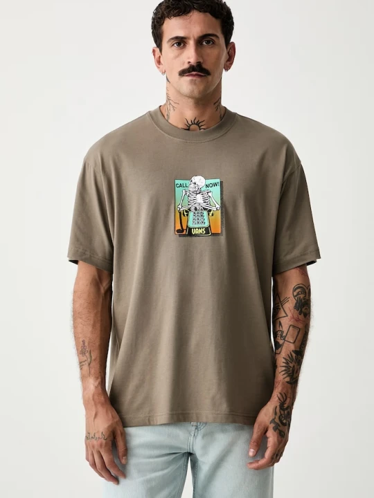 Zdjęcie produktu Vans T-shirt męski bawełniany beżowy
