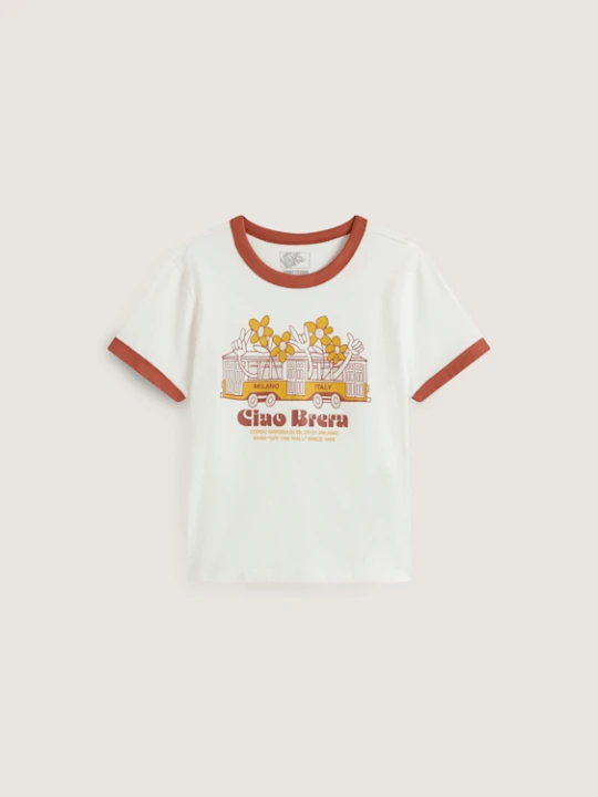 Zdjęcie produktu Vans - T-shirt Milano Ciao Brera Ringer, kobieta, Biały