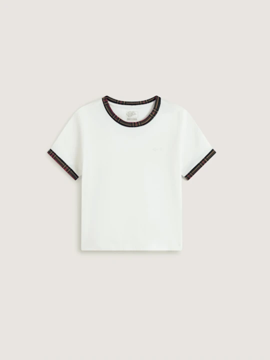 Zdjęcie produktu Vans - T-shirt Salton Plaid Ringer, female, Biały