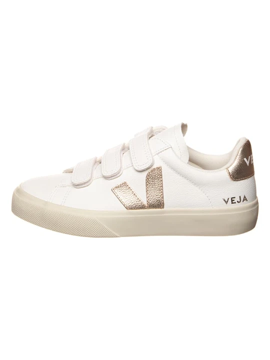 Zdjęcie produktu Veja Skórzane sneakersy "Recife" w kolorze złoto-białym rozmiar: 36