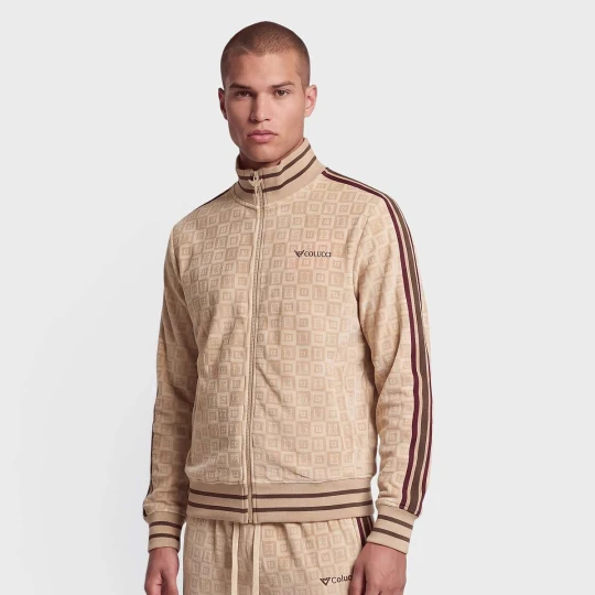 Zdjęcie produktu Velours Checkerboard Trackjacket COLUCCI beż