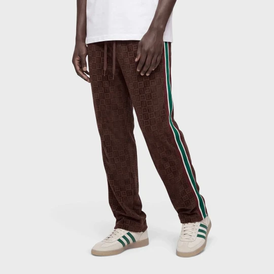 Zdjęcie produktu Velours Checkerboard Trackpants COLUCCI brązowy