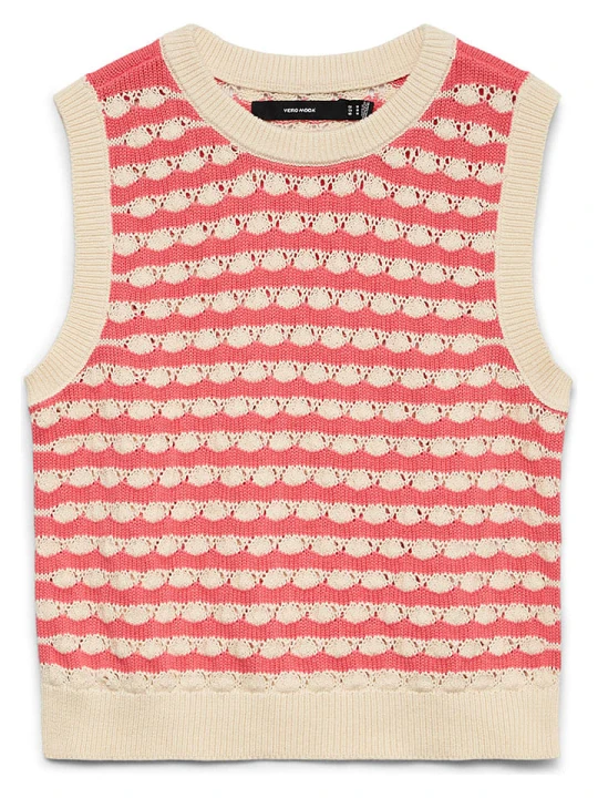 Zdjęcie produktu Vero Moda Bezrękawnik w kolorze beżowo-czerwonym rozmiar: L