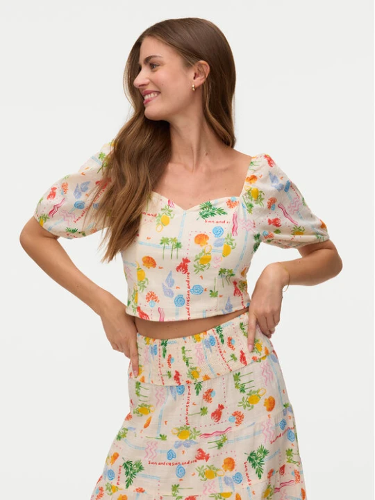 Zdjęcie produktu Vero Moda Bluzka Elena 10351014 Beżowy jasny Regular Fit