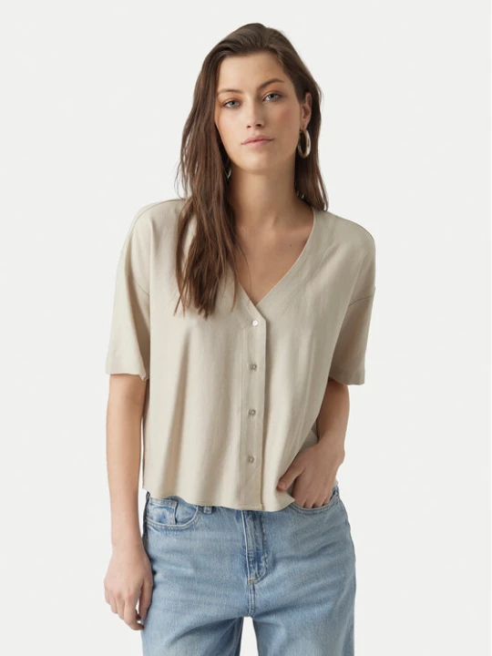 Zdjęcie produktu Vero Moda Bluzka Jesmilo 10279696 Beżowy jasny Regular Fit