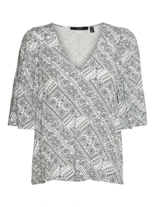Zdjęcie produktu Vero Moda Bluzka "Peace" w kolorze biało-czarnym rozmiar: S