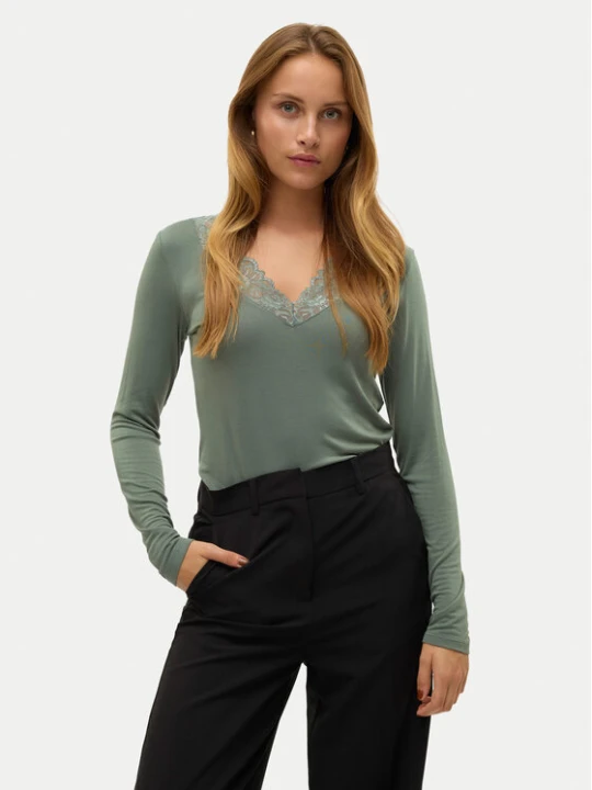 Zdjęcie produktu Vero Moda Bluzka Rosa 10298832 Zielony Regular Fit