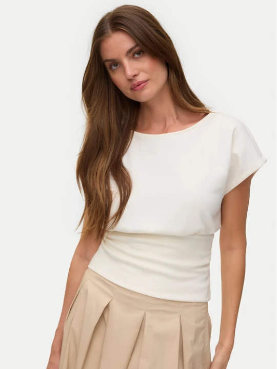 Zdjęcie produktu Vero Moda Bluzka Smilla 10355466 Beżowy jasny Regular Fit