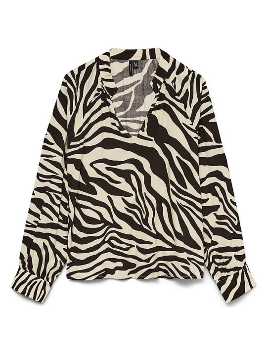 Zdjęcie produktu Vero Moda Bluzka w kolorze beżowo-czarnym rozmiar: XS