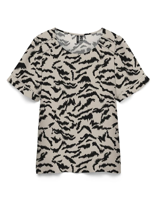 Zdjęcie produktu Vero Moda Bluzka w kolorze beżowo-czarnym rozmiar: L