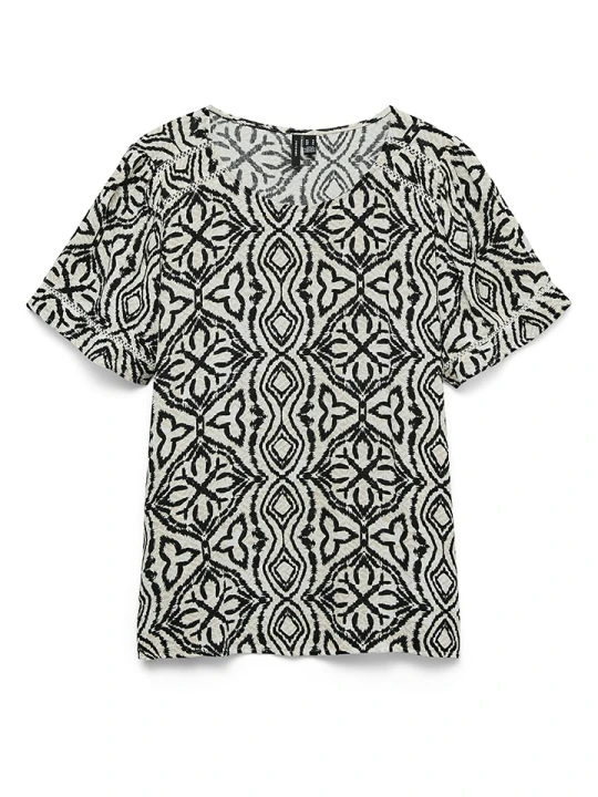 Zdjęcie produktu Vero Moda Bluzka w kolorze beżowo-czarnym rozmiar: XS