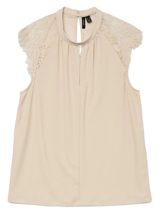 Zdjęcie produktu Vero Moda Bluzka w kolorze beżowym rozmiar: L