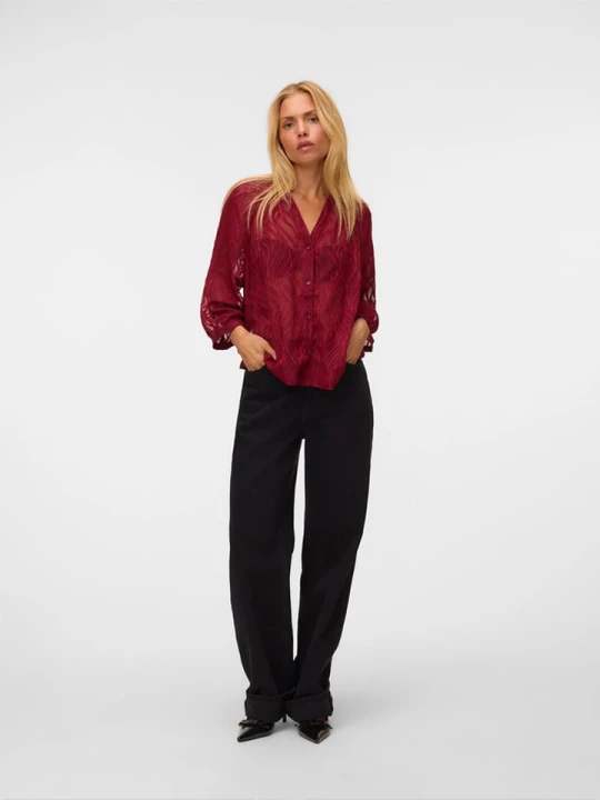 Zdjęcie produktu Vero Moda Bluzka w kolorze bordowym rozmiar: XL