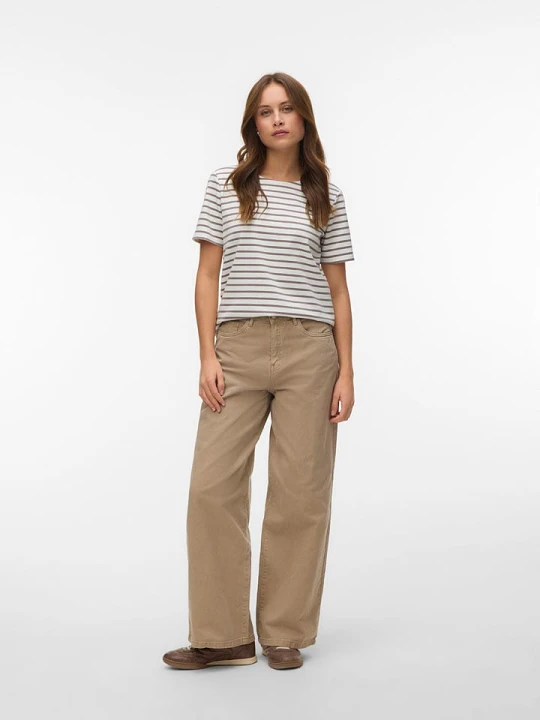 Zdjęcie produktu Vero Moda Bluzka w kolorze brązowo-białym rozmiar: XS