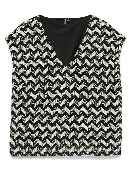 Zdjęcie produktu Vero Moda Bluzka w kolorze czarno-kremowym rozmiar: L