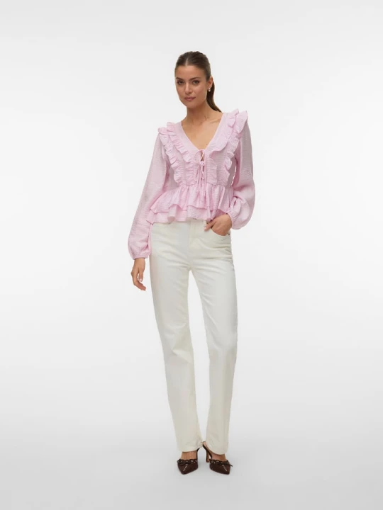Zdjęcie produktu Vero Moda Bluzka w kolorze jasnoróżowym rozmiar: L