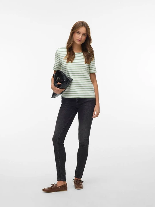 Zdjęcie produktu Vero Moda Bluzka w kolorze zielono-białym rozmiar: XS