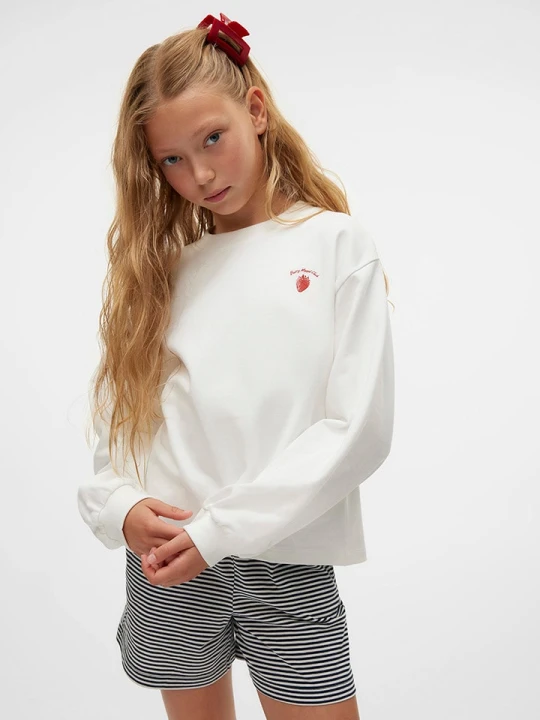 Zdjęcie produktu Vero Moda Girl Bluza "Brenda Berry" w kolorze białym rozmiar: 122 / 128