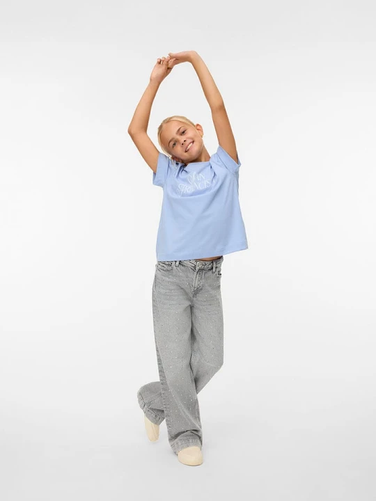 Zdjęcie produktu Vero Moda Girl Dżinsy "Daisy" w kolorze szarym rozmiar: 140
