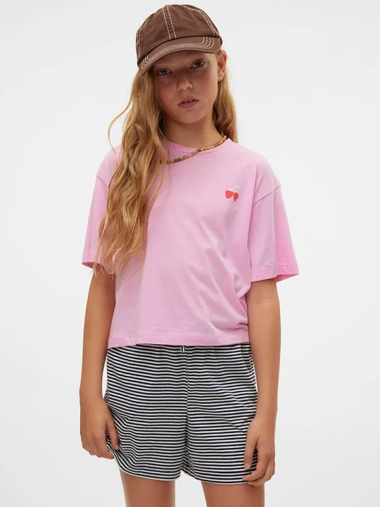Zdjęcie produktu Vero Moda Girl Koszulka "Berry Kelly" w kolorze jasnoróżowym rozmiar: 122 / 128