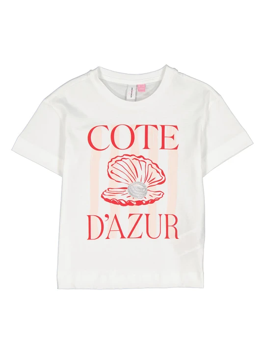 Zdjęcie produktu Vero Moda Girl Koszulka "Gina" w kolorze kremowym rozmiar: 134 / 140