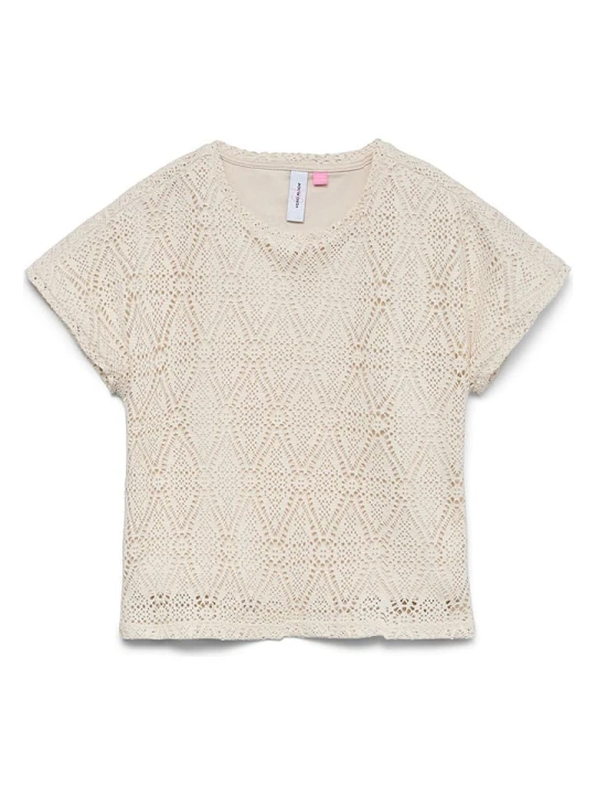 Zdjęcie produktu Vero Moda Girl Koszulka "Maya" w kolorze beżowym rozmiar: 134/140
