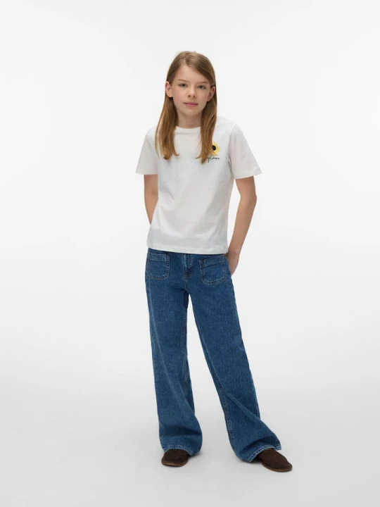 Zdjęcie produktu Vero Moda Girl Koszulka "Ulla" w kolorze kremowym rozmiar: 158/164