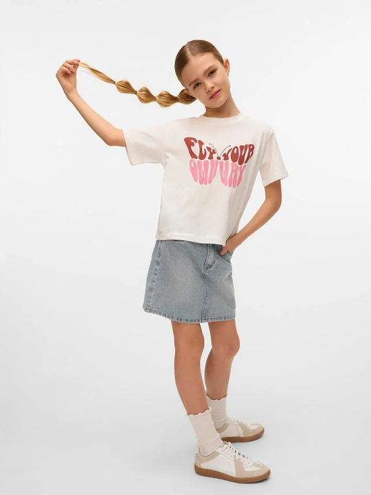 Zdjęcie produktu Vero Moda Girl Spódnica dżinsowa "Bling" w kolorze błękitnym rozmiar: 140