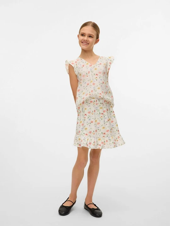 Zdjęcie produktu Vero Moda Girl Spódnica "Josie Marigold" w kolorze kremowym ze wzorem rozmiar: 140