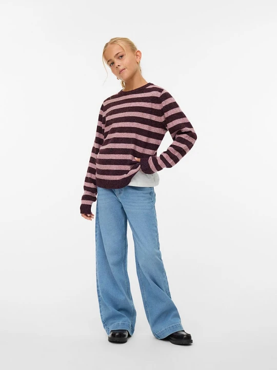 Zdjęcie produktu Vero Moda Girl Sweter "Doffy" w kolorze brązowo-jasnoróżowym rozmiar: 146/152