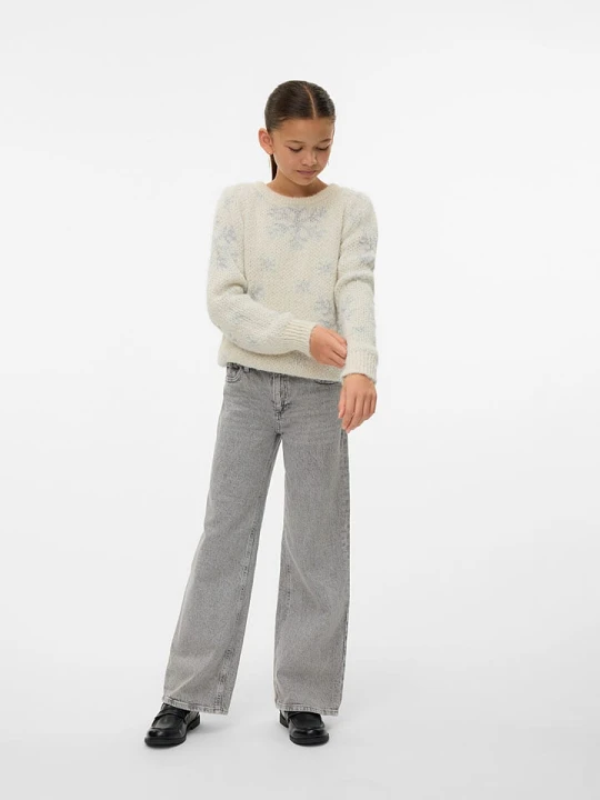 Zdjęcie produktu Vero Moda Girl Sweter "Newsnowyfrost" w kolorze kremowym rozmiar: 158 / 164