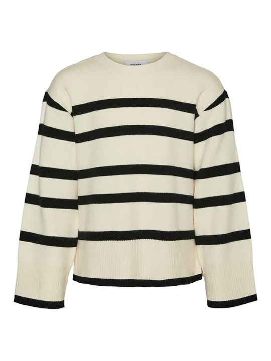 Zdjęcie produktu Vero Moda Girl Sweter w kolorze kremowo-czarnym rozmiar: 122 / 128